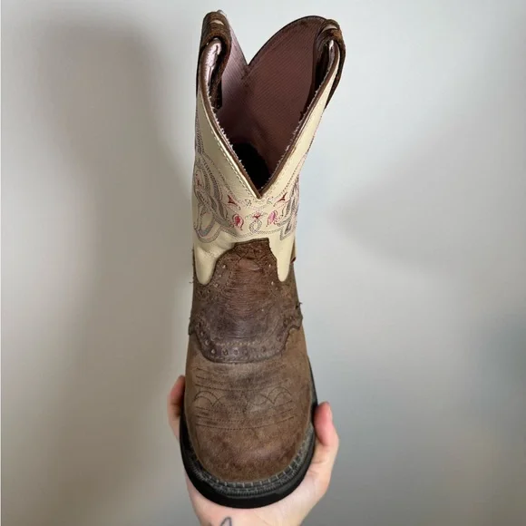 Justin Gypsy Brown Leather Western Boots Size 7.5 - Picture 8 of 11